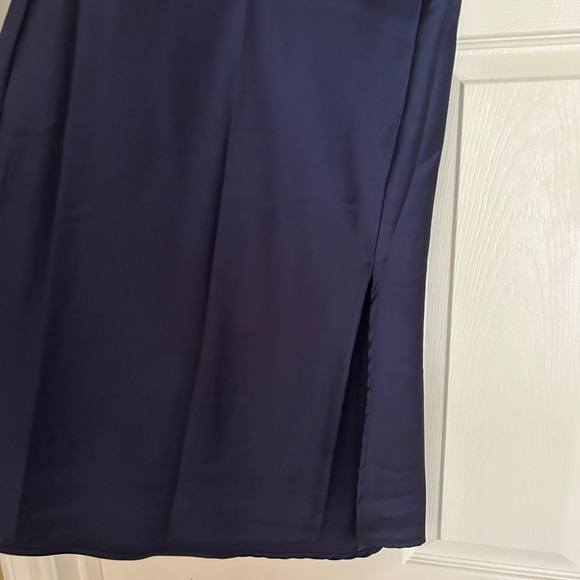 Blue Satin Midi Skirt - Picture 4 of 5
